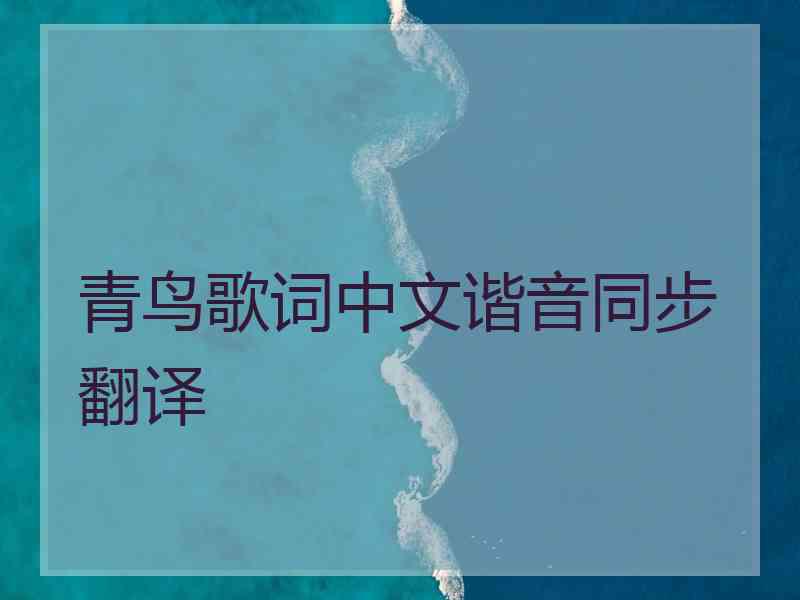 青鸟歌词中文谐音同步翻译