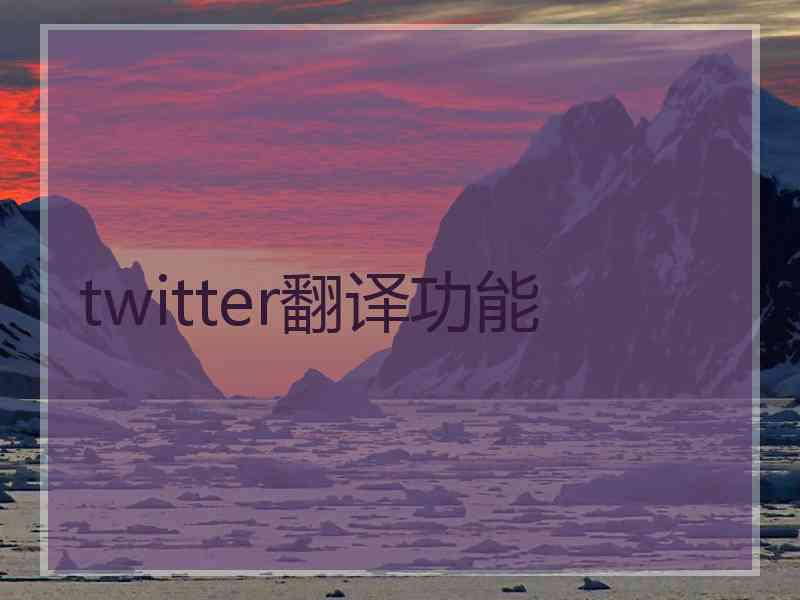 twitter翻译功能