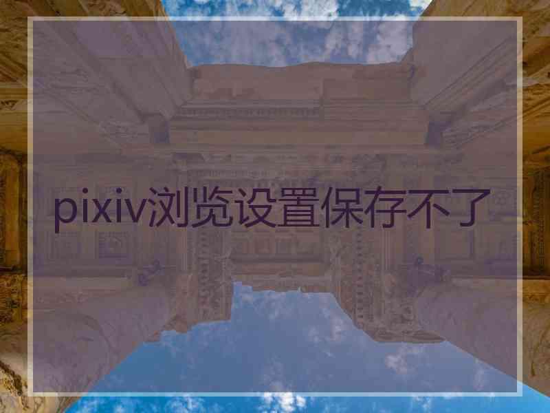 pixiv浏览设置保存不了