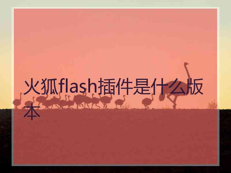 火狐flash插件是什么版本