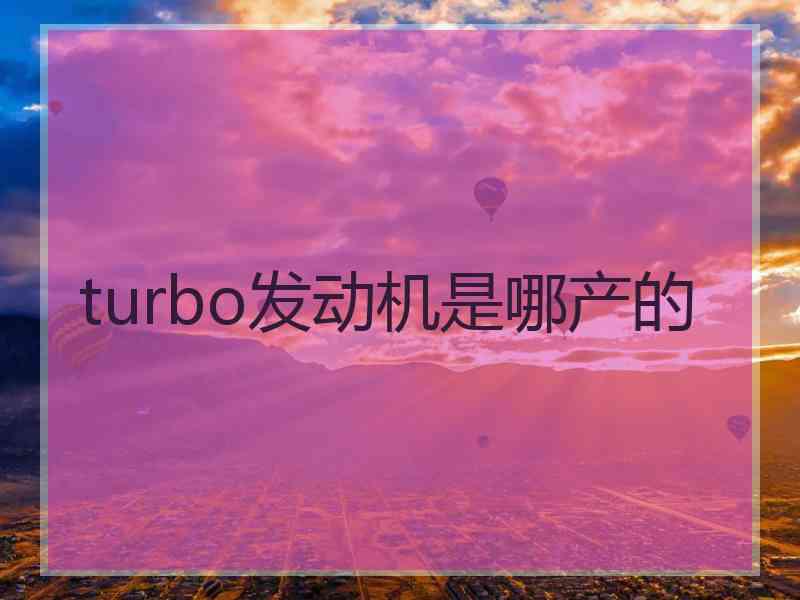 turbo发动机是哪产的