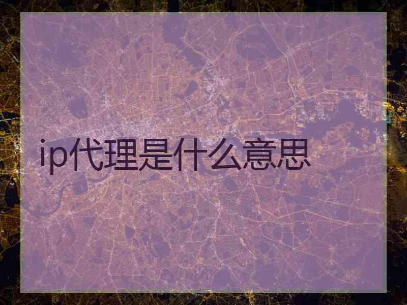 ip代理是什么意思