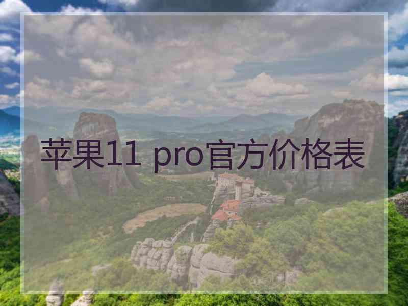 苹果11 pro官方价格表