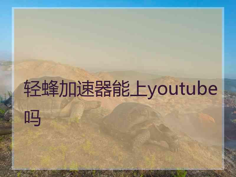 轻蜂加速器能上youtube吗