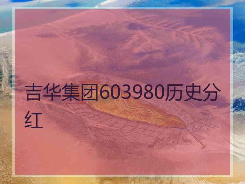 吉华集团603980历史分红