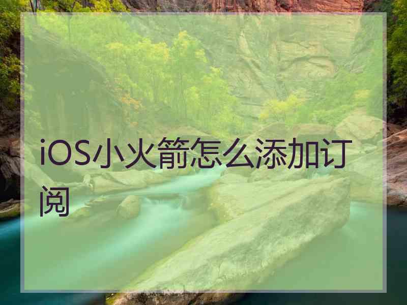 iOS小火箭怎么添加订阅