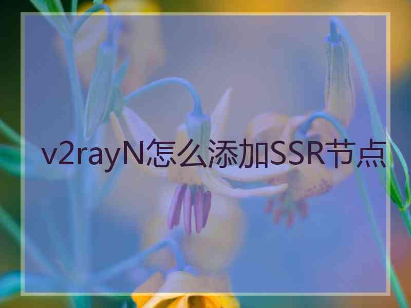 v2rayN怎么添加SSR节点