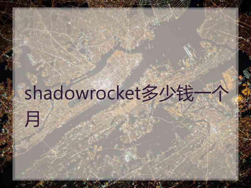 shadowrocket多少钱一个月