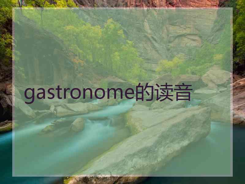 gastronome的读音