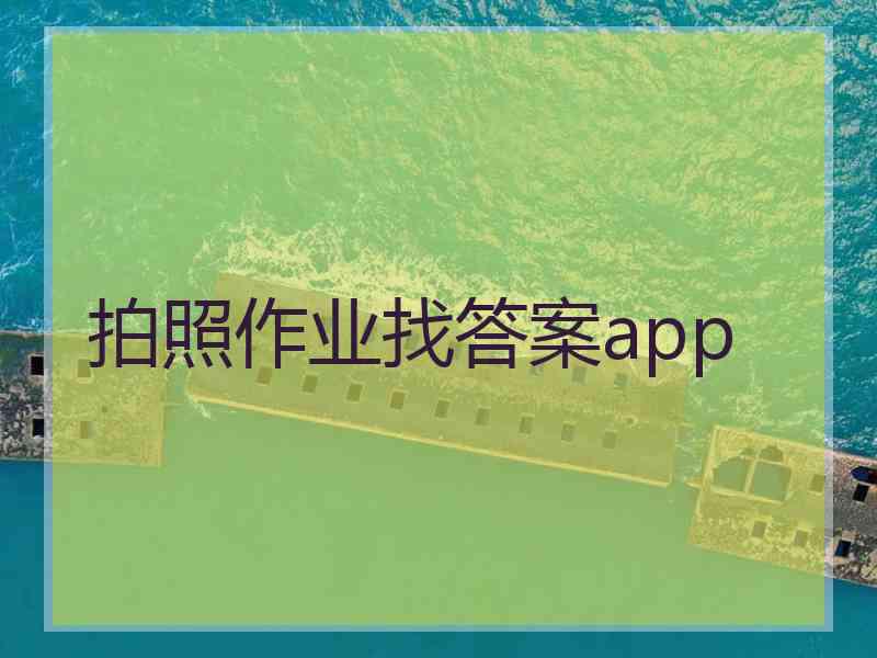 拍照作业找答案app