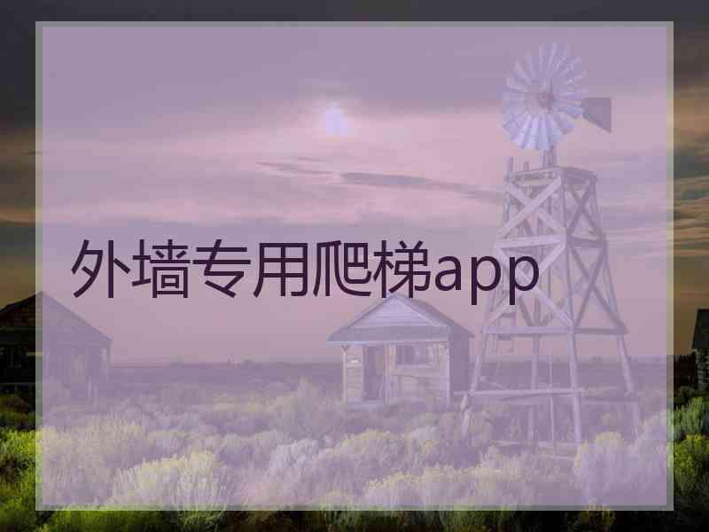 外墙专用爬梯app