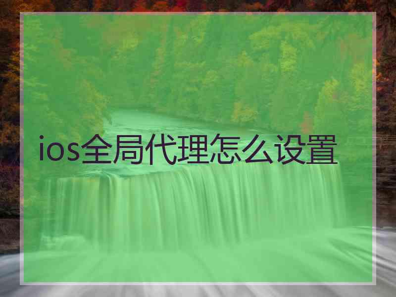 ios全局代理怎么设置