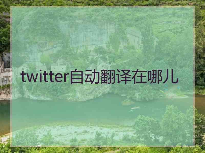 twitter自动翻译在哪儿