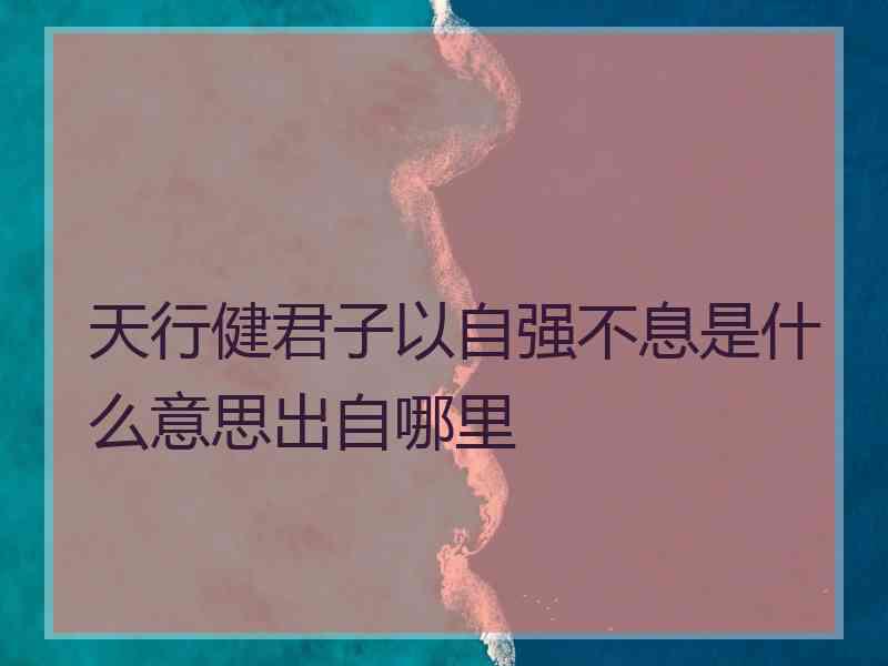 天行健君子以自强不息是什么意思出自哪里