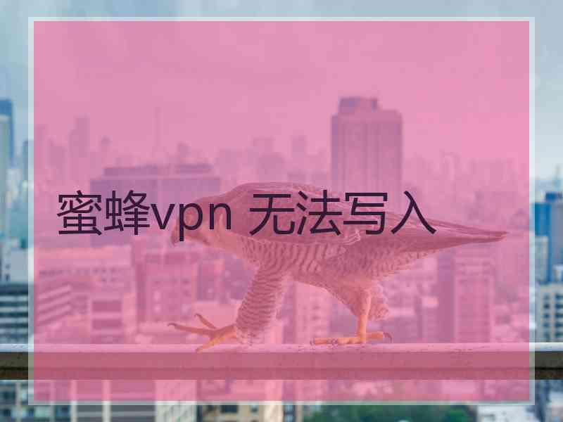 蜜蜂vpn 无法写入