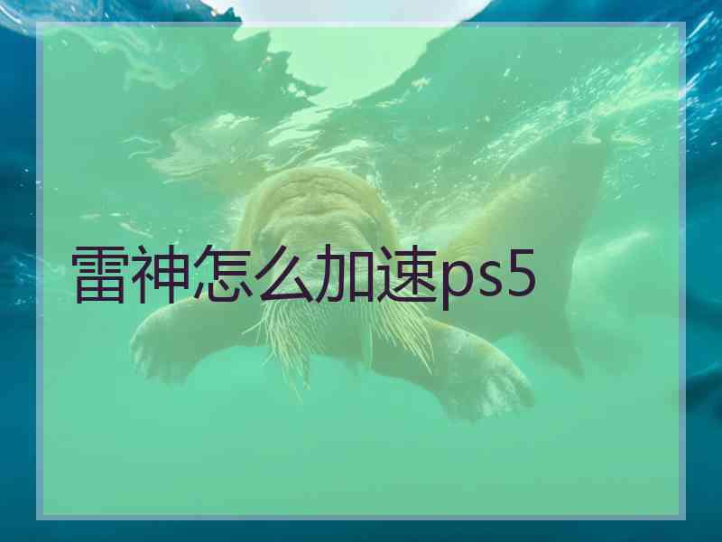 雷神怎么加速ps5