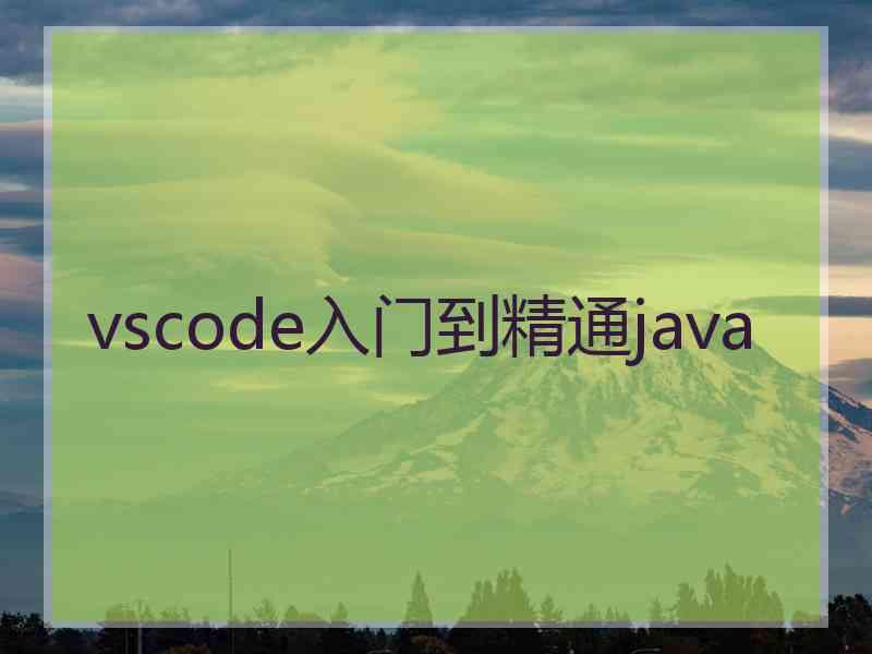 vscode入门到精通java