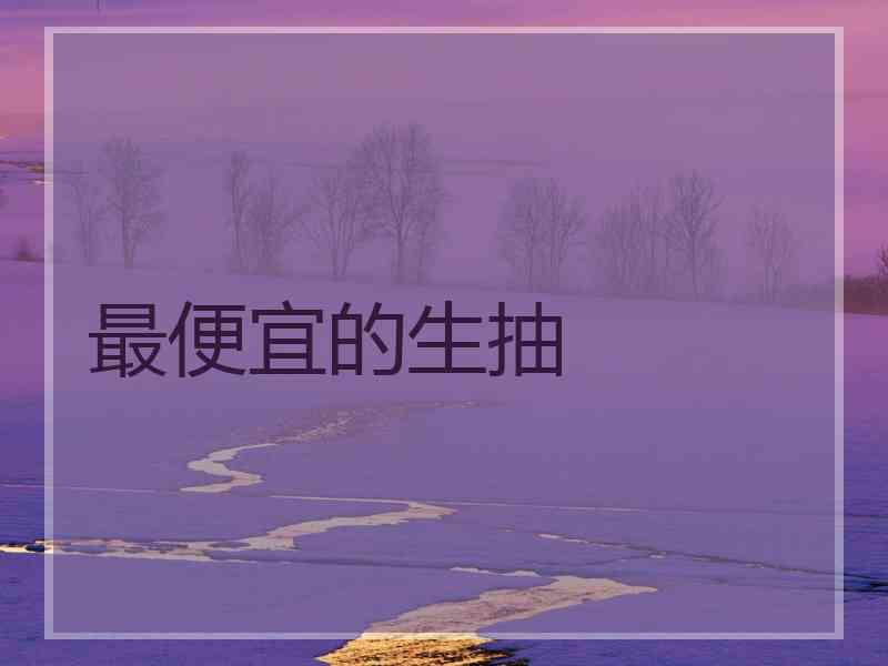 最便宜的生抽