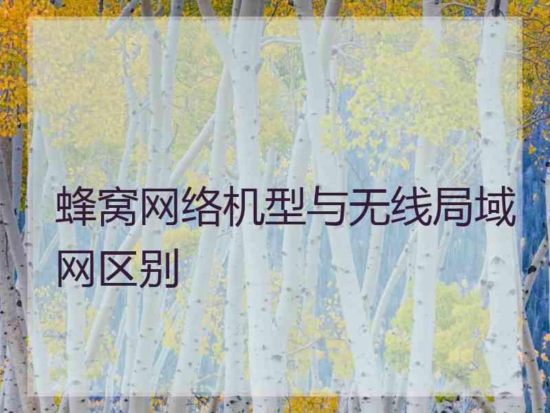 蜂窝网络机型与无线局域网区别