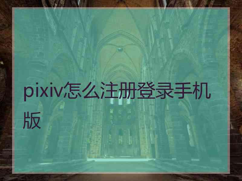 pixiv怎么注册登录手机版