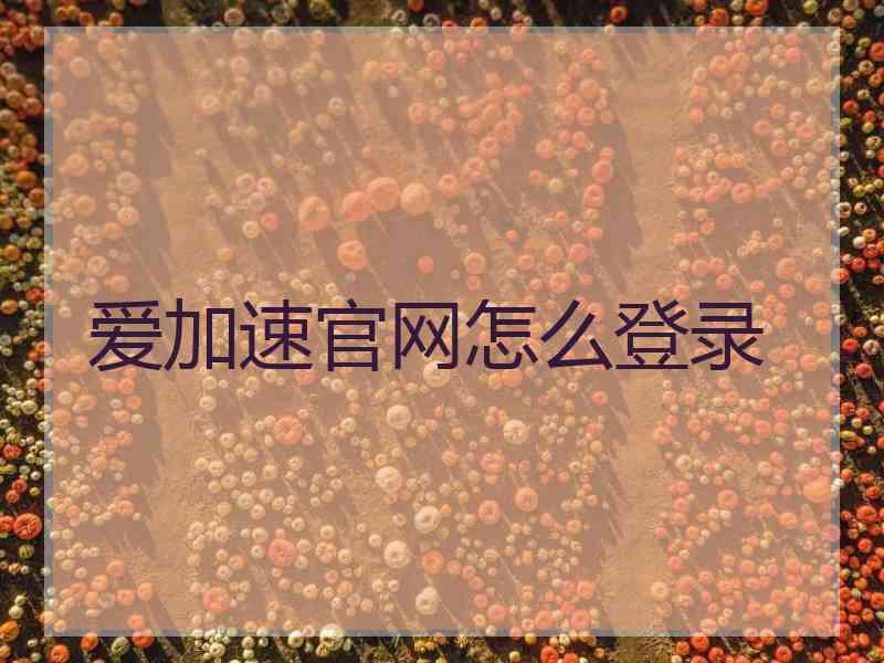 爱加速官网怎么登录