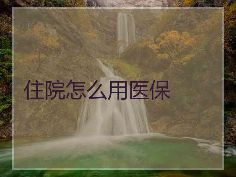 住院怎么用医保