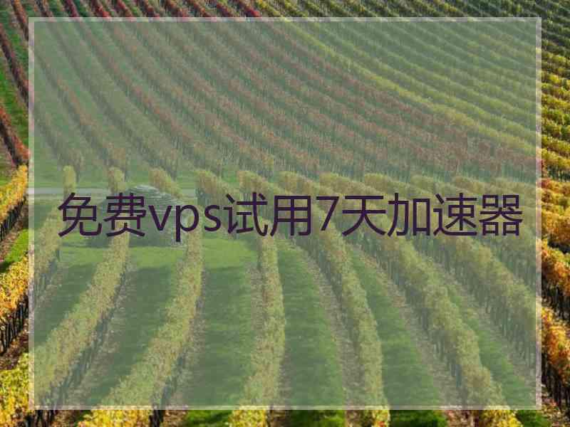 免费vps试用7天加速器