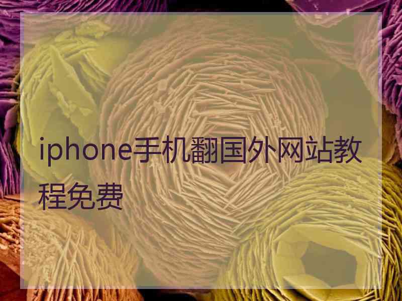 iphone手机翻国外网站教程免费